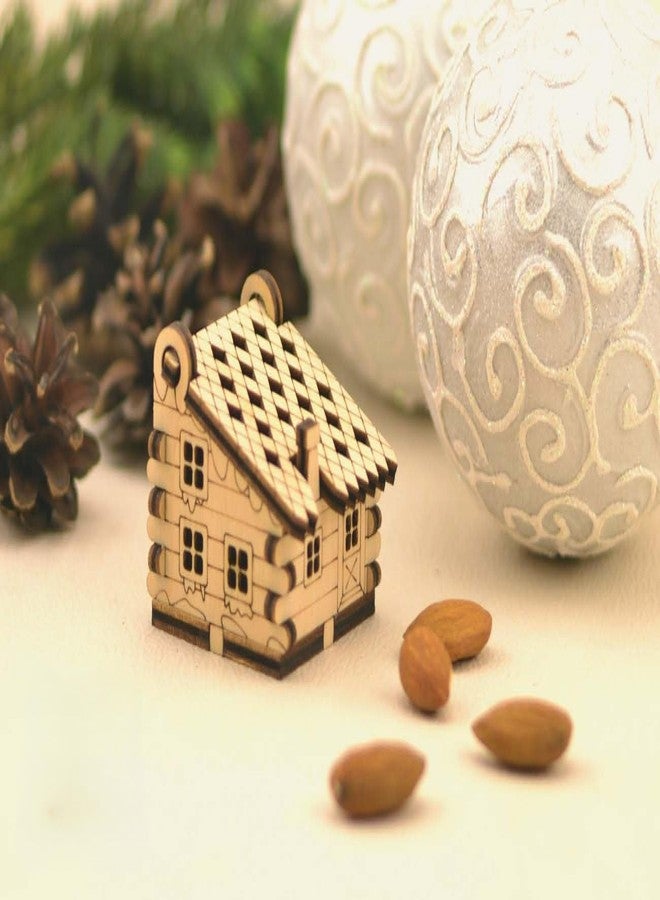 Raystar™ Wooden Miniature Cottage House Models, DIY Assembly Set of 6, Natural Wood, 3 x 3 x 3 CM - Image 5
